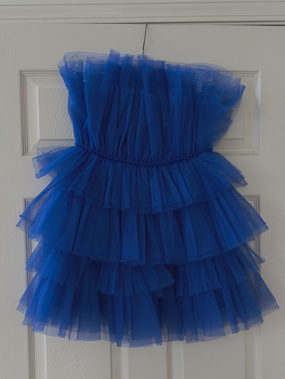 American Threads Mable Blue Tulle Ruffles Mini Dress | Size Small - Picture 2 of 4